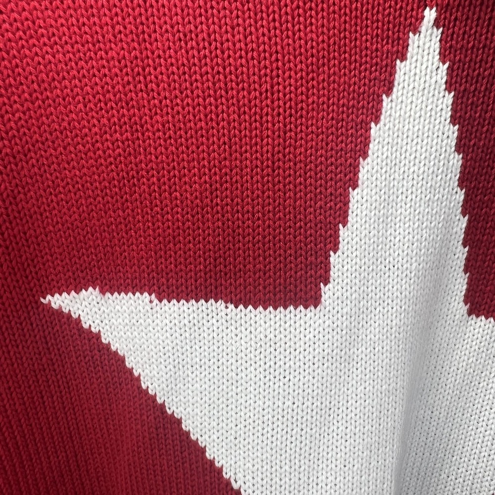 The Quacker Factory Women's Red White Star Knit Sweater Top 1X Short Sleeve - Picture 5 of 6